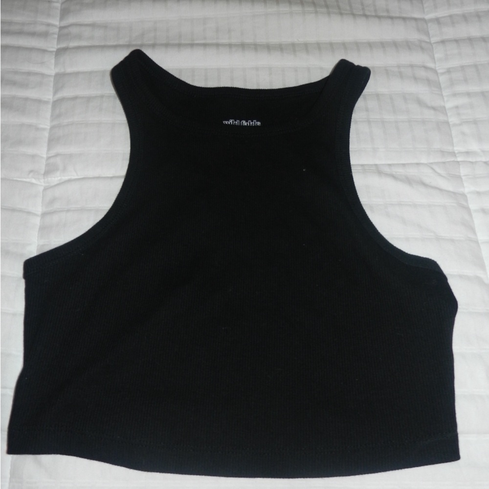 wild Fable black ribbed crop top tank top
